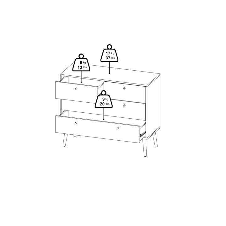 Cumbria Chest 2 + 2 Drawers Dark Grey - TidySpaces