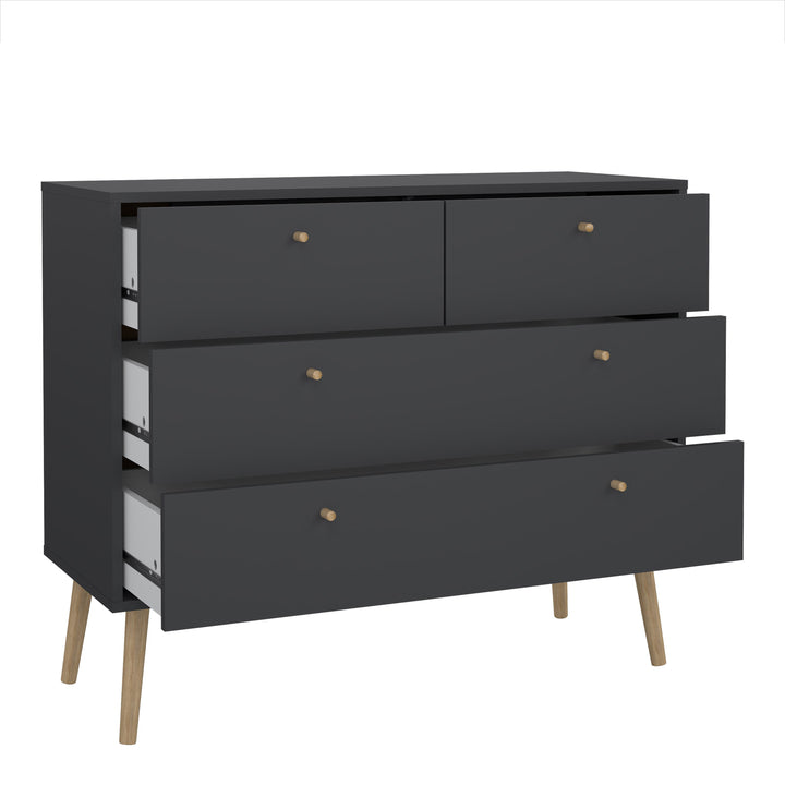 Cumbria Chest 2 + 2 Drawers Dark Grey - TidySpaces
