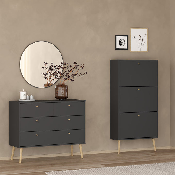 Cumbria Chest 2 + 2 Drawers Dark Grey - TidySpaces