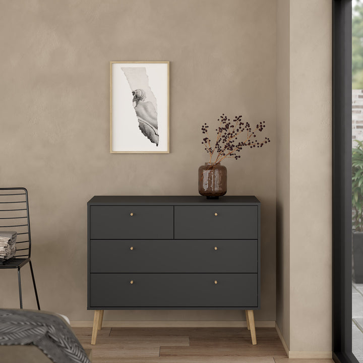 Cumbria Chest 2 + 2 Drawers Dark Grey - TidySpaces