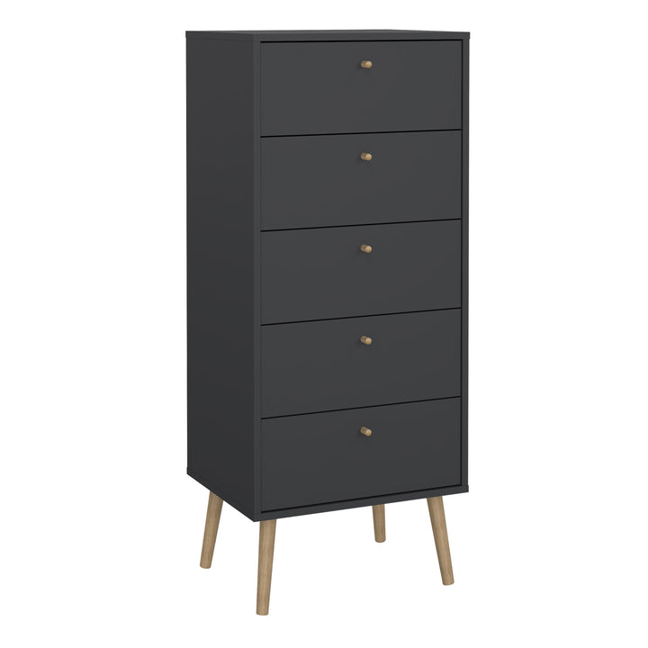 Cumbria Chest 5 Drawers Dark Grey - TidySpaces
