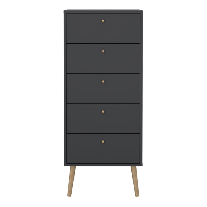 Cumbria Chest 5 Drawers Dark Grey - TidySpaces