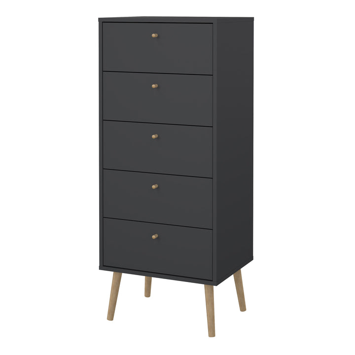 Cumbria Chest 5 Drawers Dark Grey - TidySpaces