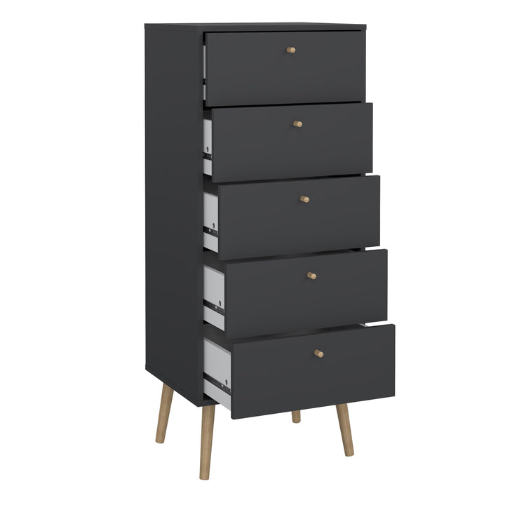 Cumbria Chest 5 Drawers Dark Grey - TidySpaces