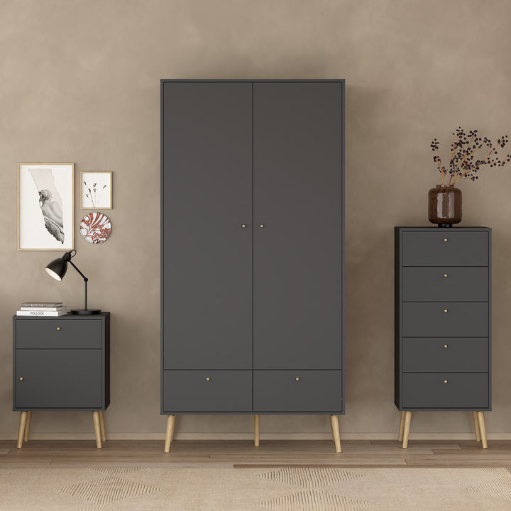 Cumbria Chest 5 Drawers Dark Grey - TidySpaces