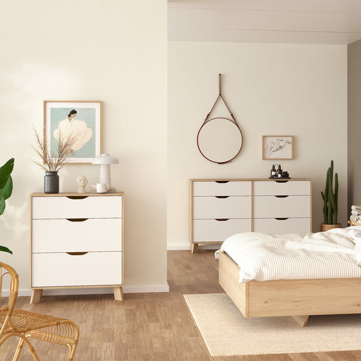 Ikast Chest 3 Drawers in Jackson Hickory and White - TidySpaces