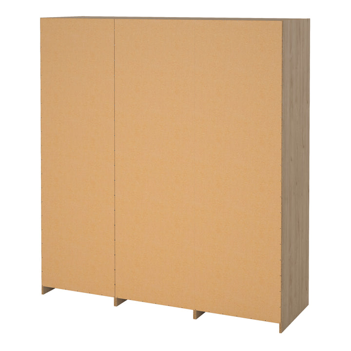 Line Wardrobe with 2 Sliding Doors 1 Sliding Door with Mirror in Jackson Hickory Oak - TidySpaces