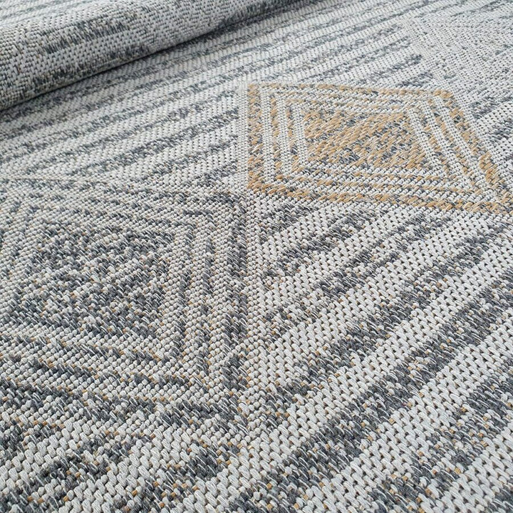 Cotton Rug Grey Shabby Chick Striped - TidySpaces