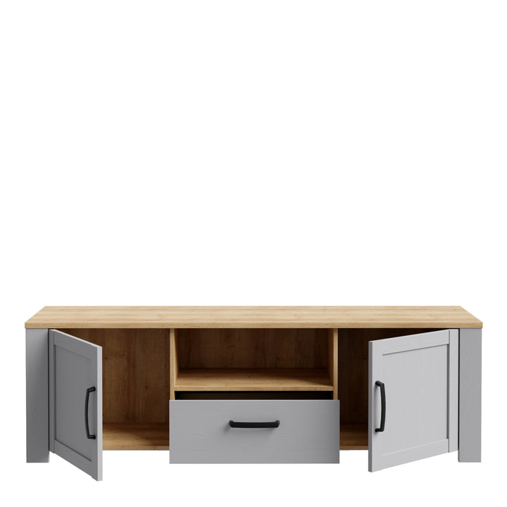 Bohol TV Unit Inc. LED Light in Riviera Oak/Grey Oak - TidySpaces