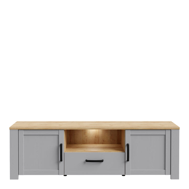 Bohol TV Unit Inc. LED Light in Riviera Oak/Grey Oak - TidySpaces