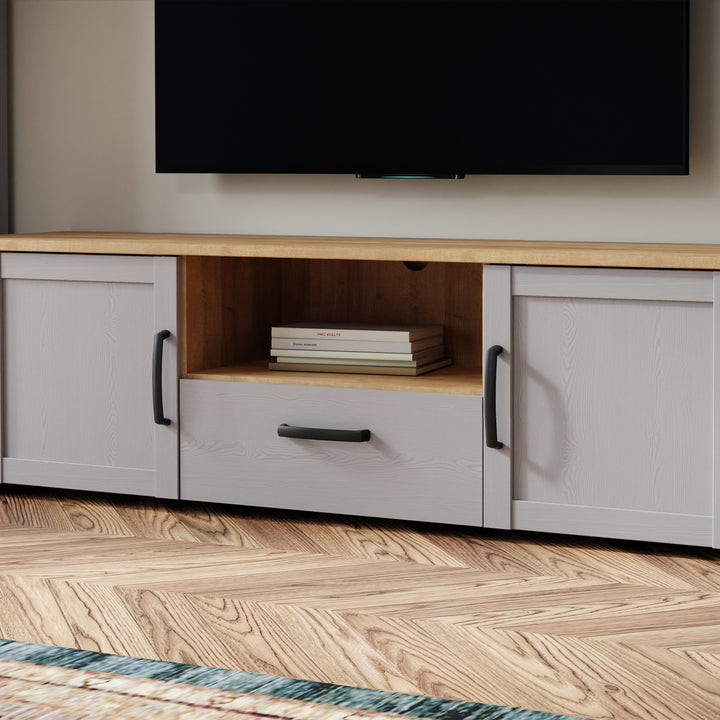 Bohol TV Unit Inc. LED Light in Riviera Oak/Grey Oak - TidySpaces
