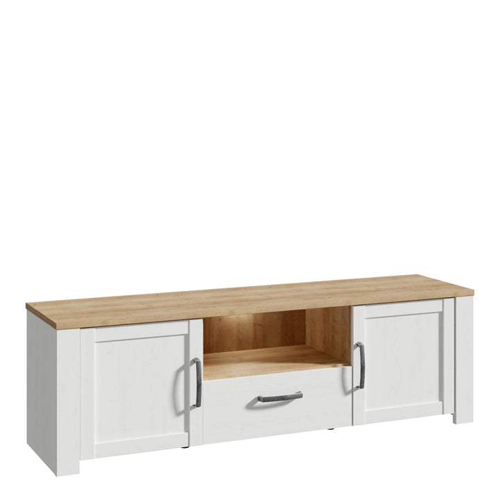 Bohol TV Unit inc. LED Light in Riviera Oak/White - TidySpaces