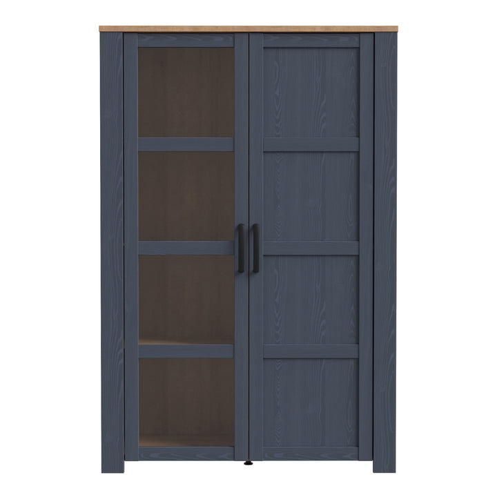 Bohol Display Cabinet inc. 2x LED Lights in Riviera Oak/Navy Default Title - TidySpaces