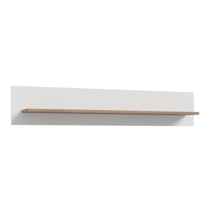 Wensley Wall Shelf in Light Grey and Oak - TidySpaces