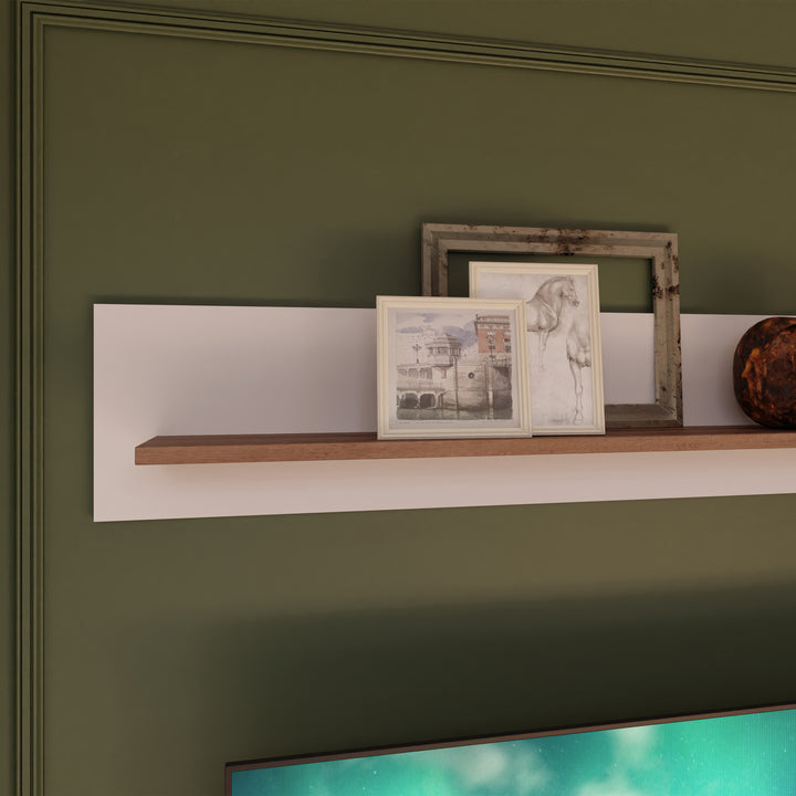 Wensley Wall Shelf in Light Grey and Oak - TidySpaces