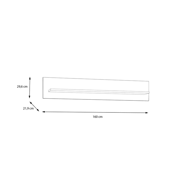 Wensley Wall Shelf in Light Grey and Oak - TidySpaces