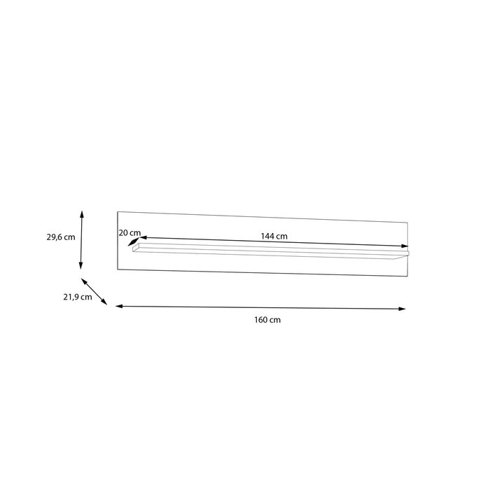 Wensley Wall Shelf in Light Grey and Oak - TidySpaces