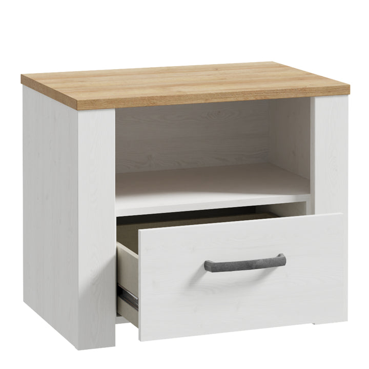 Bohol 1 Drawer Bedside I n Navy Oak - TidySpaces