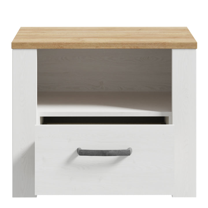Bohol 1 Drawer Bedside I n Navy Oak - TidySpaces