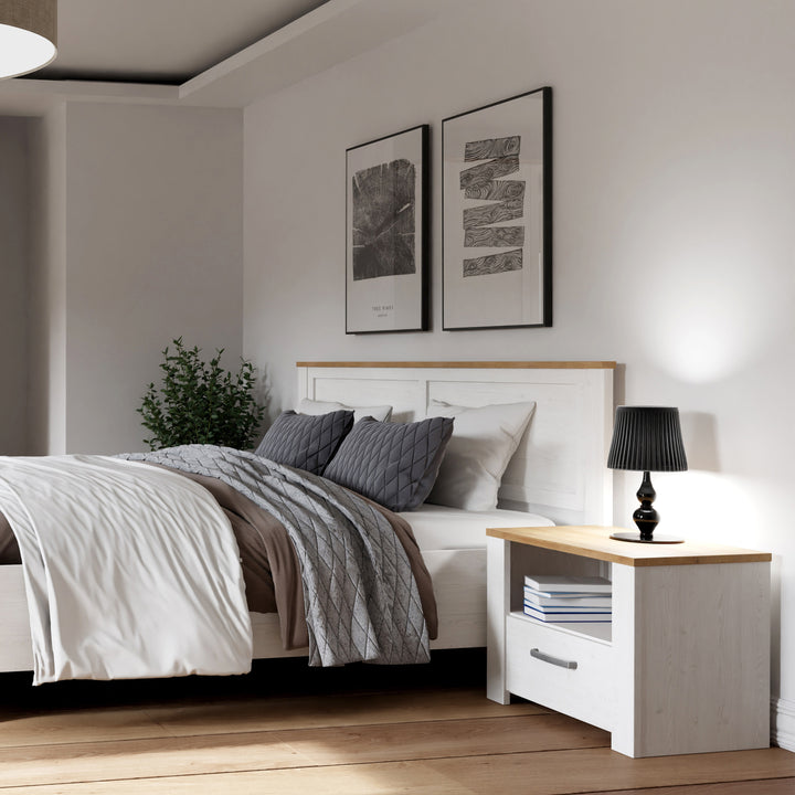 Bohol 1 Drawer Bedside I n Navy Oak - TidySpaces