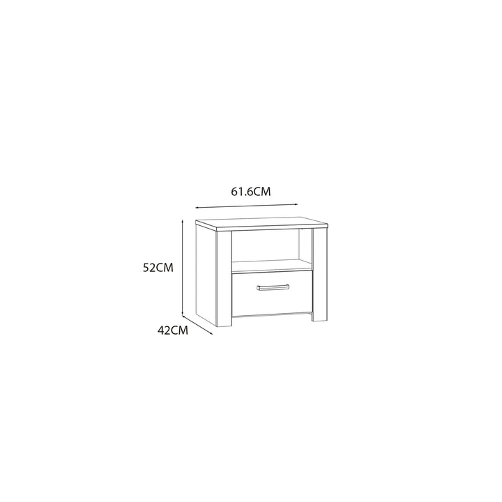 Bohol 1 Drawer Bedside I n Navy Oak - TidySpaces