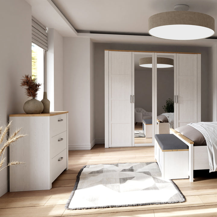 Bohol 3 Drawer Chest in Riviera Oak/White - TidySpaces
