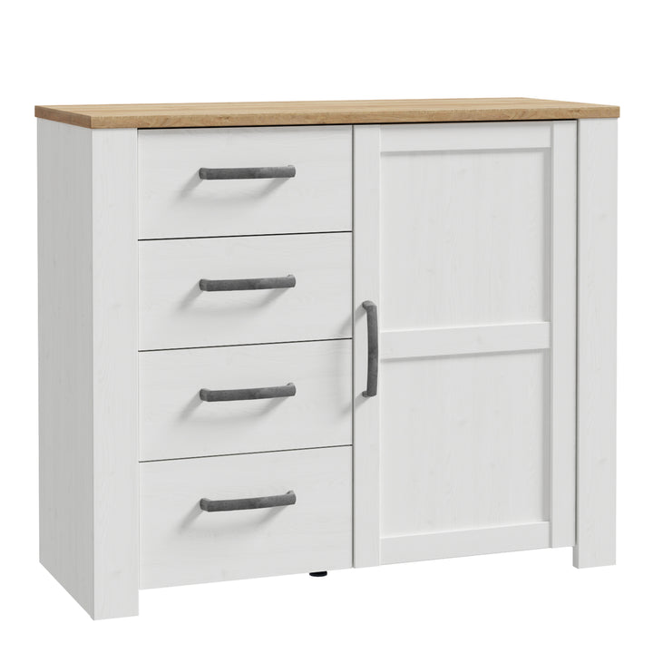 Bohol 1 Door 4 Drawer Chest in Riviera Oak/White - TidySpaces