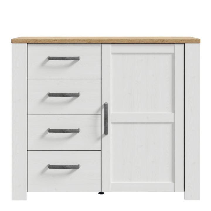 Bohol 1 Door 4 Drawer Chest in Riviera Oak/White - TidySpaces