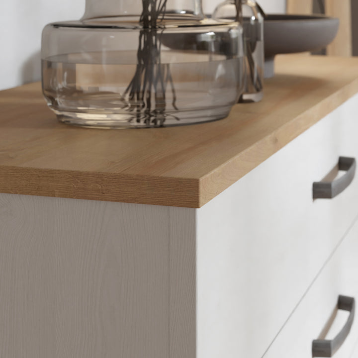 Bohol 1 Door 4 Drawer Chest in Riviera Oak/White - TidySpaces