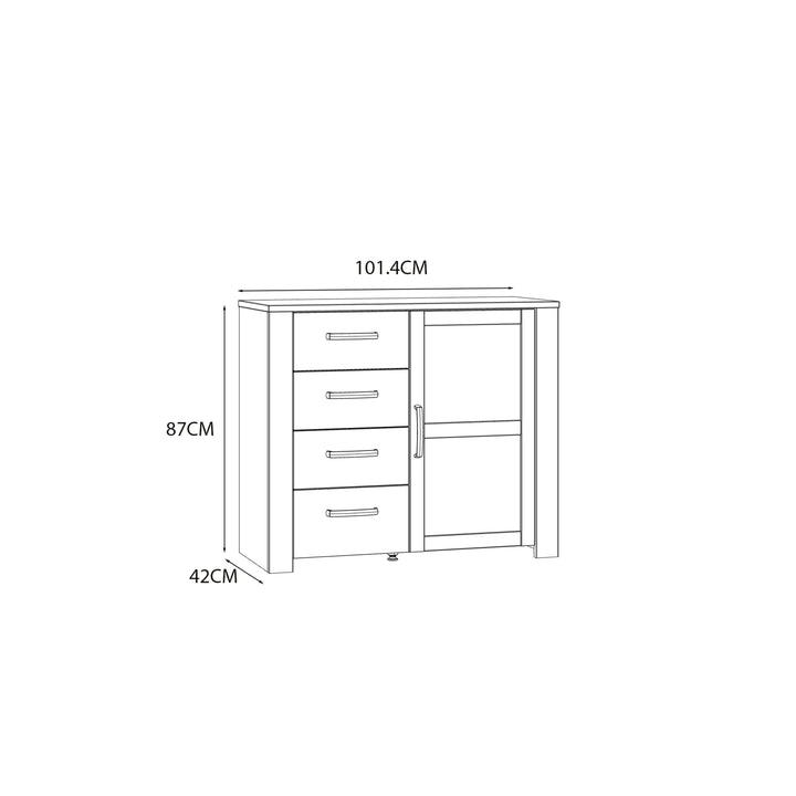 Bohol 1 Door 4 Drawer Chest in Riviera Oak/White - TidySpaces