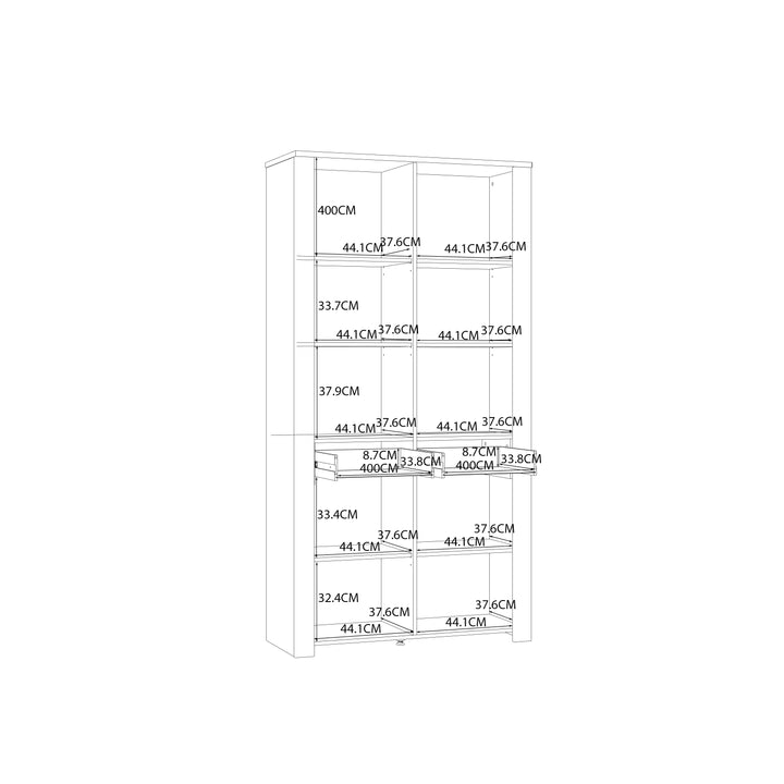 Bohol Display Cabinet 4 Door 1 Drawer in Oak/White - TidySpaces