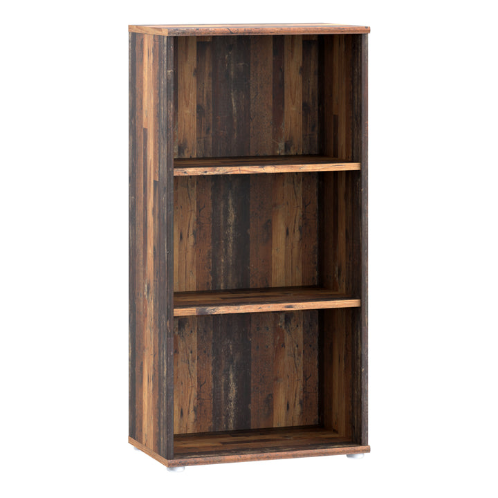 Essential Tall Narrow 2 Shelf Bookcase in Vintage Oak - TidySpaces
