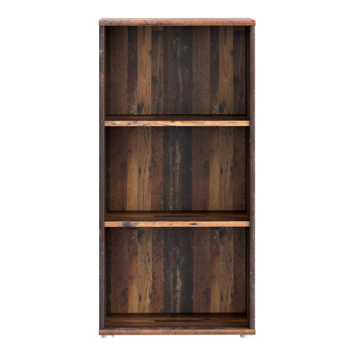 Essential Tall Narrow 2 Shelf Bookcase in Vintage Oak - TidySpaces