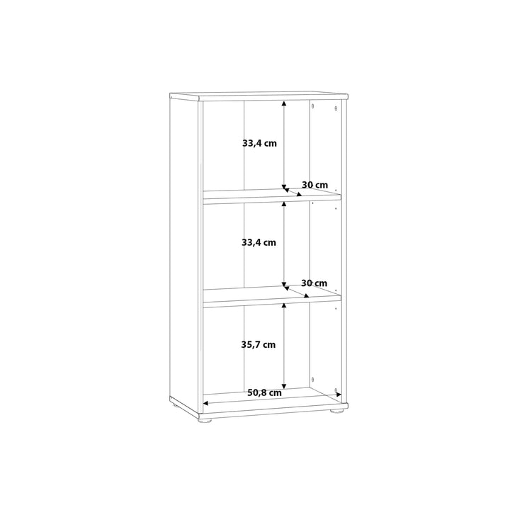 Essential Tall Narrow 2 Shelf Bookcase in Vintage Oak - TidySpaces