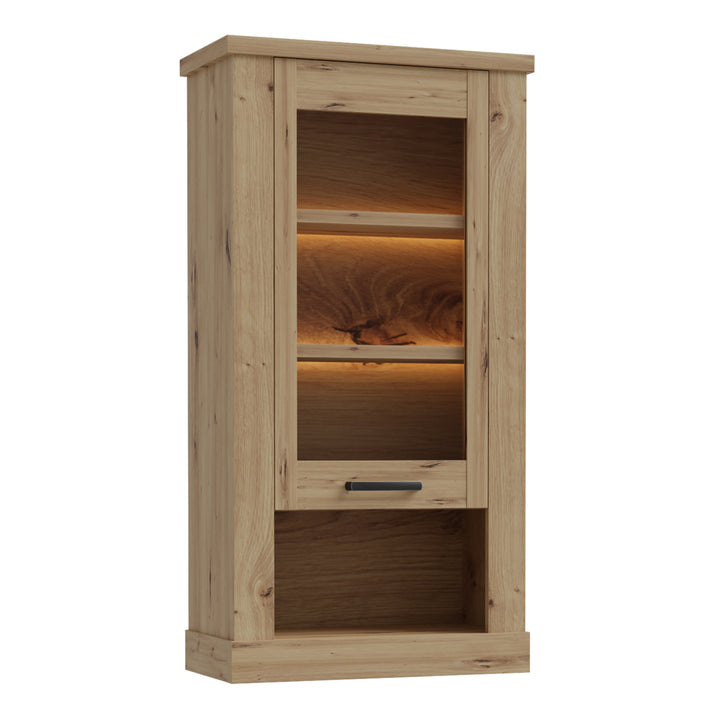 Corona Wall Display cabinet in Artisan Oak - TidySpaces