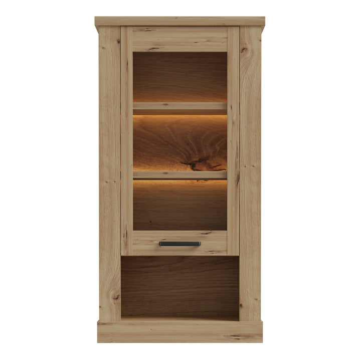 Corona Wall Display cabinet in Artisan Oak - TidySpaces