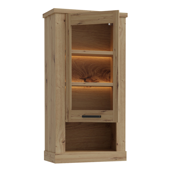 Corona Wall Display cabinet in Artisan Oak - TidySpaces