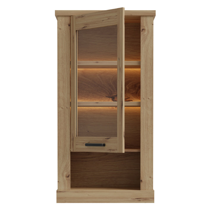 Corona Wall Display cabinet in Artisan Oak - TidySpaces