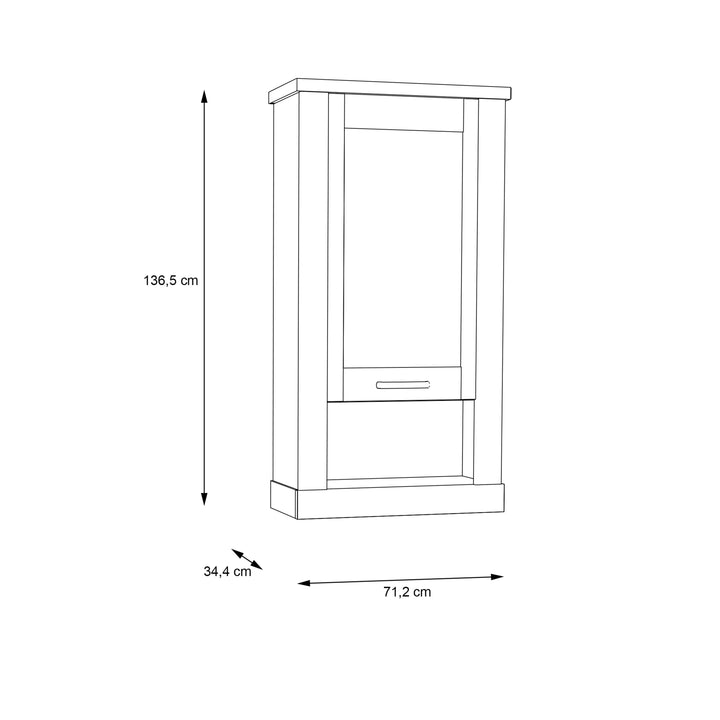 Corona Wall Display cabinet in Artisan Oak - TidySpaces