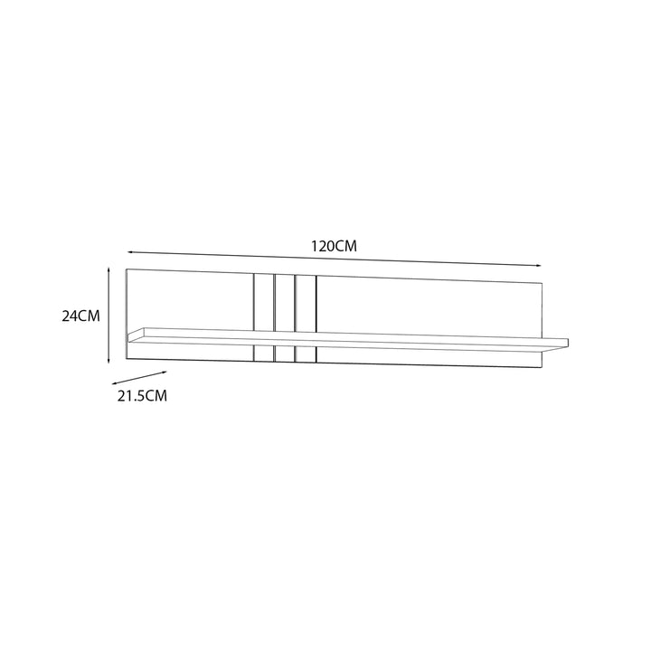 Grafton Wall Shelf In Cream and Oak - TidySpaces