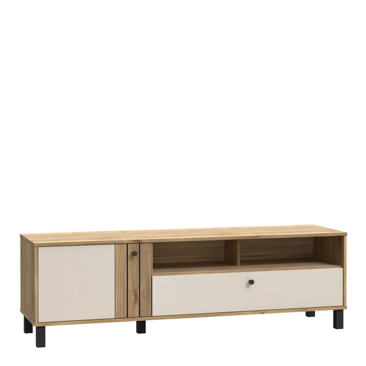 Grafton TV Unit in Cream and Oak - TidySpaces