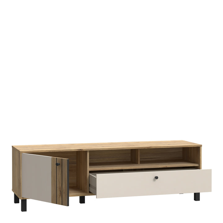 Grafton TV Unit in Cream and Oak - TidySpaces