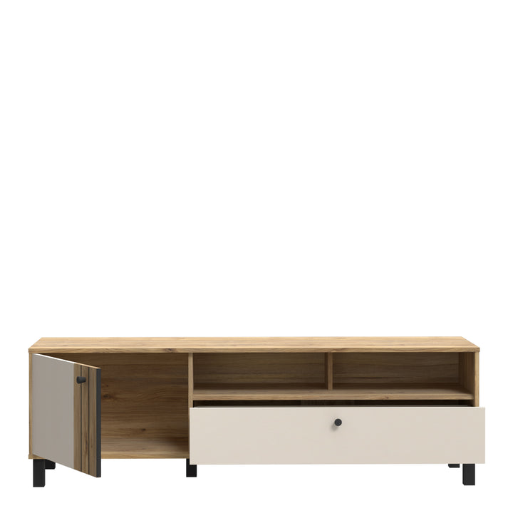 Grafton TV Unit in Cream and Oak - TidySpaces