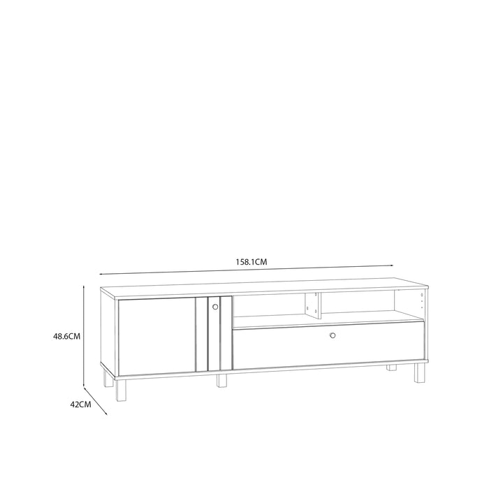 Grafton TV Unit in Cream and Oak - TidySpaces