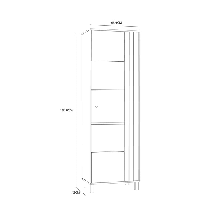 Grafton Glass Door Display Cabinet in Cream and Oak - TidySpaces