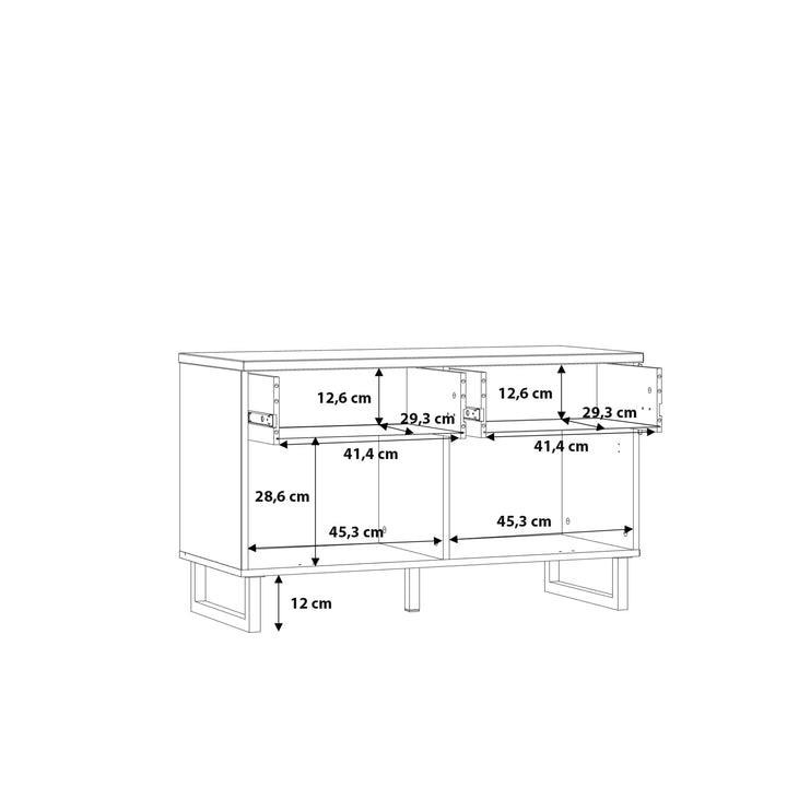 Klara TV Unit with 1 Drawer 1 Flip Door in Grey and Oak - TidySpaces