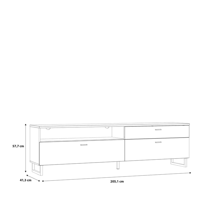 Klara TV Unit with 1 Drawer 2 Flip Doors in Grey and Oak - TidySpaces
