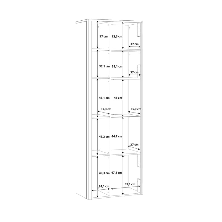 Klara Display Cabinet with 1 Door  and 1 Glass Door in Grey and Oak inc LED Lighting - TidySpaces