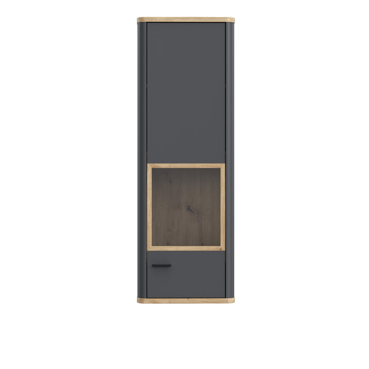 Klara Display Cabinet with 1 Glass Door in Grey and Oak - TidySpaces