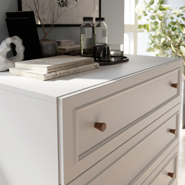 Wensley 3 Drawer Chest in Light Grey and Oak - TidySpaces